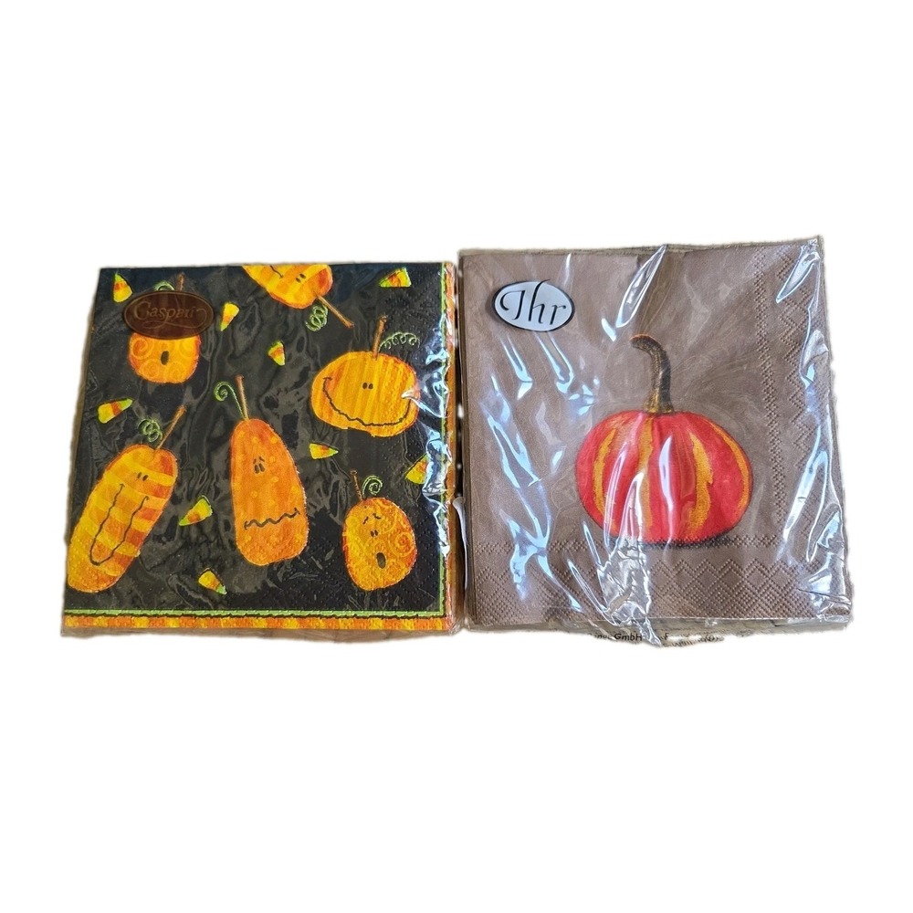 Mud Pie IHR Halloween Napkins 2 Pks 20 Cocktail Napkins Pumpkins Candy Corn New